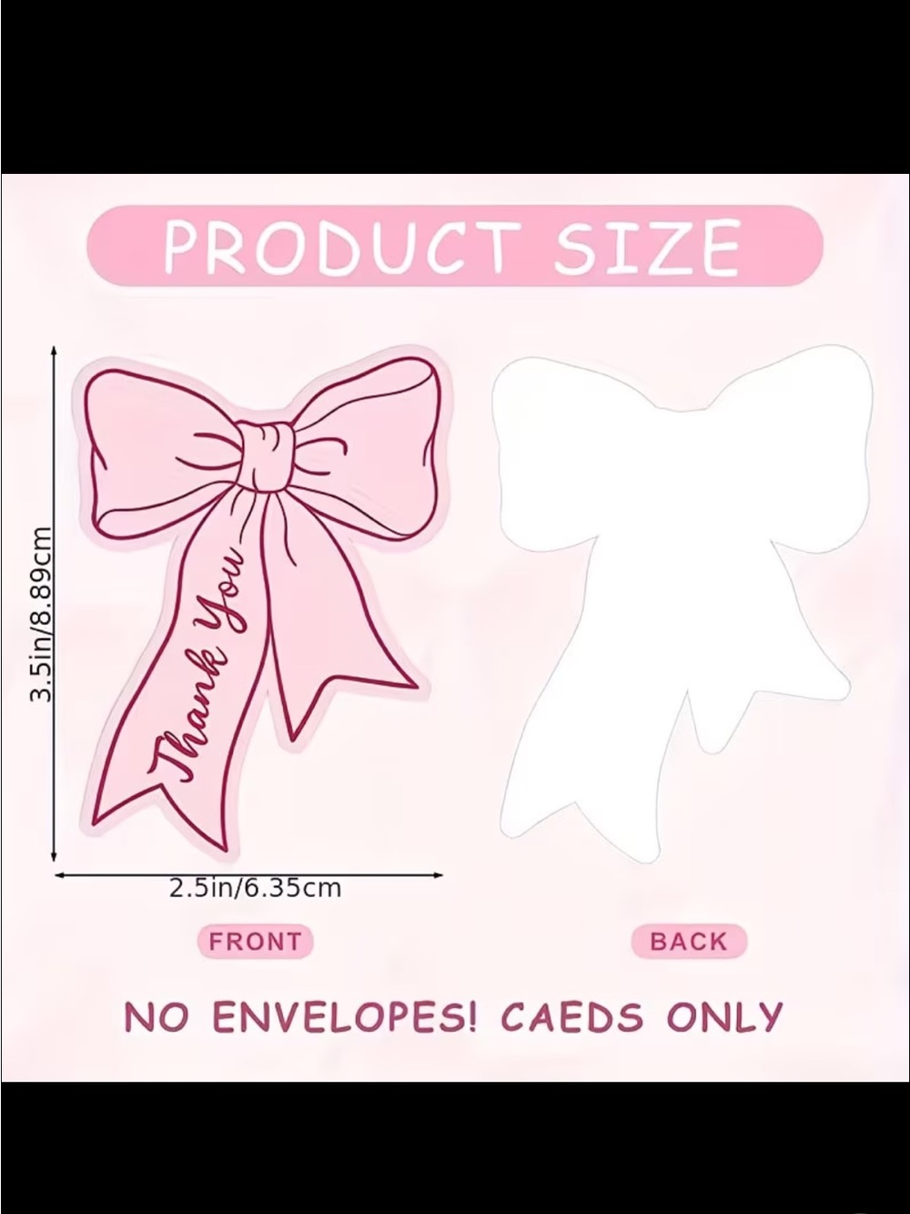 Thank You Cards 50 big with Bows & Blank Notes 🎀 Elegant Gift Tags | Party, - Picture 5 of 12